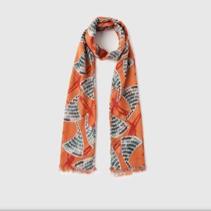 Orange Patterned Scarf